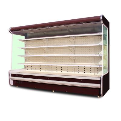 China Double-temperature Refrigerator Open Air Curtain Cabinet Display Cooler Supermarket Refrigeration for sale