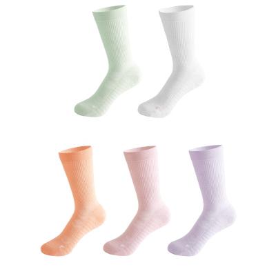 China Breathable Colorful Spring Yoga Fitness Embroidery Custom Logo Scrunch Knit Socks Anti-odor Pilates anti-slip Yoga Socks for Women for sale