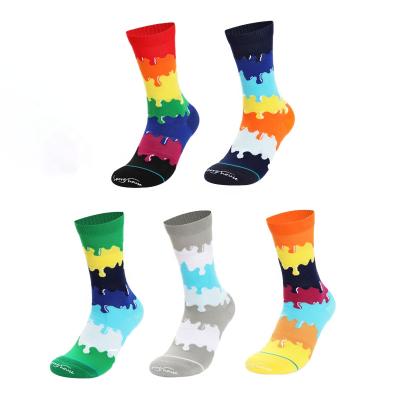 China Breathable Multi-functional Casual Sports Trendy Socks Unisex Elastic Colorful Casual Cotton Crew Skateboard Funny Happy Socks for sale