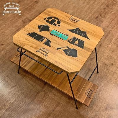 China Custom High Quality Outdoor Camping Wooden Portable Table Picnic Place Game Table for sale