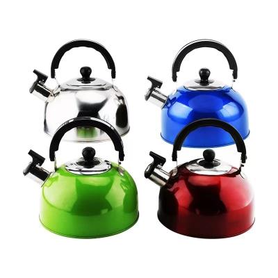 China Sustainable New arrival 3/4/5L stainless steel Whistling Kettle tea water kettle whistling kettle with color painting for sale