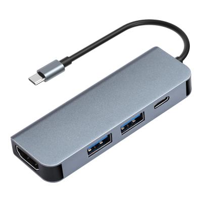 China Charging+Data Transfer+Video Output Type C Hub Dual USB 3.0 4 in 1 Type C Desktop Application HD Hub High Quality Type C C 4 in 1 USB Hub for sale