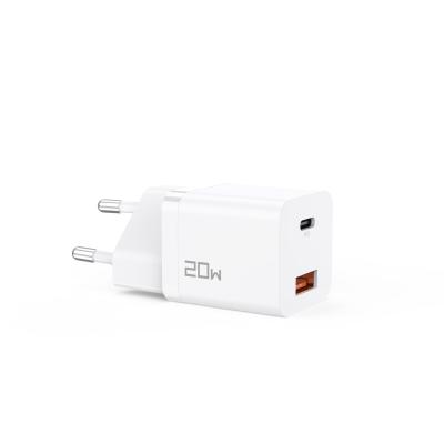 China Dual Port Type PD 20W Mobile Phone USB Wall Charger Super Fast Charging Type QC 3.0 PD USB C Charger Adapter Mobile Phone Charger for sale