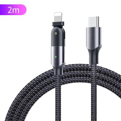 China Type-C Charging Type-C Fast Micro USB PD 18W Charging Cable 180 Degree Rotatable Durable Wire Braided Data Cable For iPhone for sale