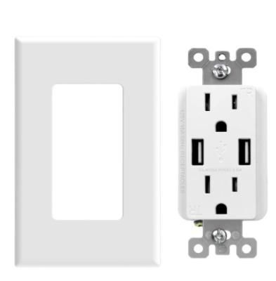 China Type-A Residential Standard/General Purpose USB 3.6Amp Left Outlet, Heavy Duty 15A Tamper USA USB Wall Outlet USB Charger Receptacle, for sale