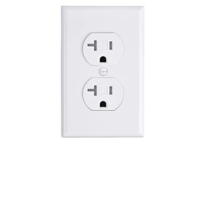 China Residential/General Purpose Duplex Type Decorative Receptacle, Tamper-Resistant Decorums Outlets, 20A 120V US Self-Ground TR Plug, White, for sale