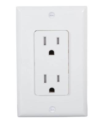 China Residential/General Purpose 15A 120V USA TR Duplex Receptacle, Ameian& Tamper-Resistant Outlets, TR Plug, Self-Ground, White, for sale