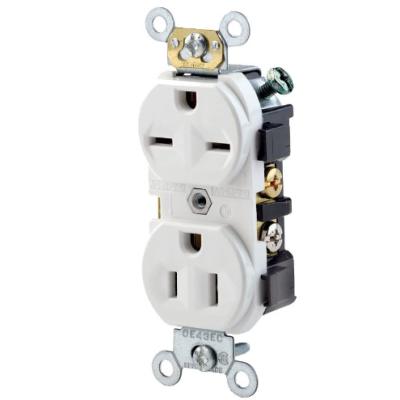 China 15 Amp 250V American Residential/General Purpose Decorator Electrical Outlet, Non-Tamper-Resistant, White for sale