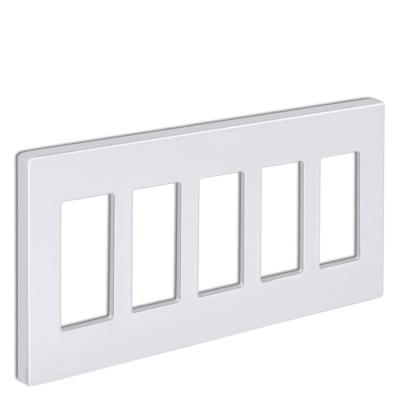 China Rectangle US 5 US Strip/DuplexF/Switch/Receptacle/GFCI Wallplate screwless decorum, standard size, PC material for sale