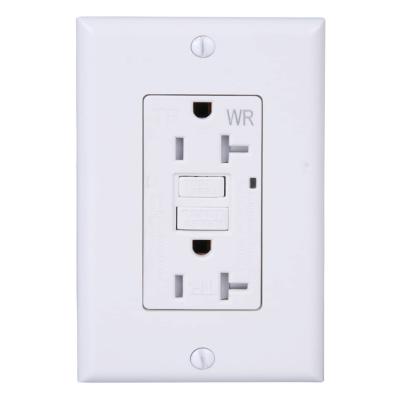 China Residential/General Purpose 20A 125V GFCI TR&WR/Receptacle Outlet, Auto Test Light+LED Indoor&Outdoor Use, Ground Fault for sale