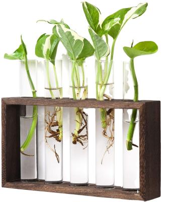 China Modern Flower Bud Vase of Various Good Quality Planter Wholesale Minimalist Wall Hanging Wooden Tabletop Stand Holder for sale