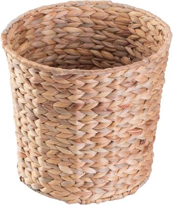 China Modern Natural Corn Leaf Round Waste Basket - For Bathrooms, Bedrooms, Or Offices for sale