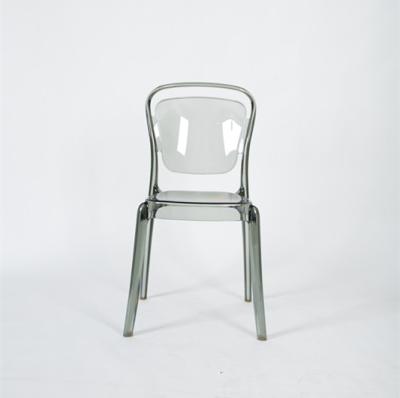 China Gray Clear Lucent Chairs Smoky Stackable Traditional For Outdoor Event Reception Using for sale