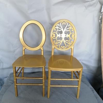 China 2020 Stackable New Luxury PC Resin Plastic Golden Cloud Chiavari Chair for sale