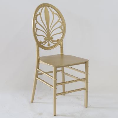 China New Party Stackable Rental Wedding Chair Tifany Gold Resin Chiavari Chair for sale