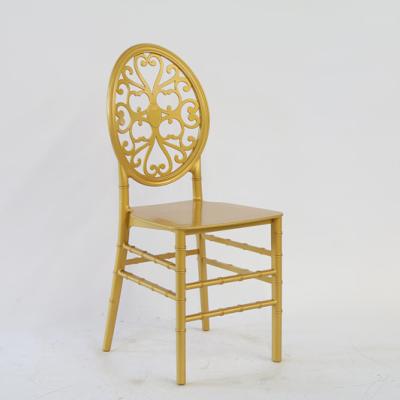 China Traditional Rental Furniture Gold Stackable Chairs With Back Good Luck Cloud for sale