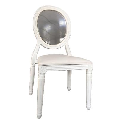 China Modern PP Plastic White Color Resin Ghost Chair With Clear Back For Wedding for sale