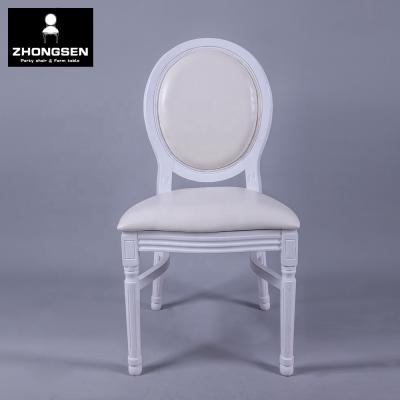 China Restaurant Wedding Modern Antique White Wood Banquet Princess Dining Chairs Luxury for sale