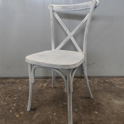 China Removable cover plastic chair wedding chair cross back dinner chair for sale