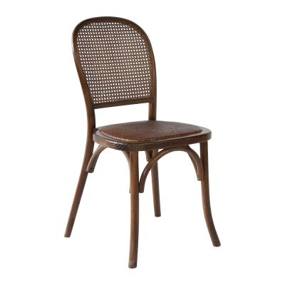 China Modern Stackable Rattan Back Chair Vintage Silla Color Wedding Wooden Cross Back Chair for sale