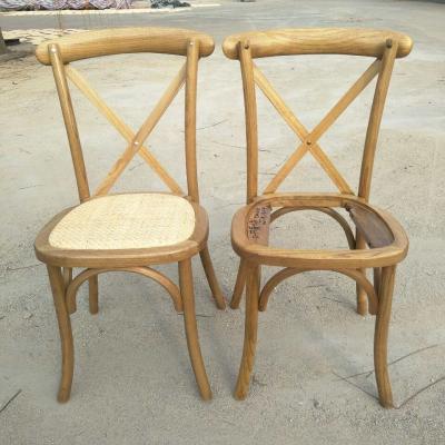 China Color Adjustable Wooden Cross Back (Other) Nature Wedding Chairs With Rattan Seat for sale