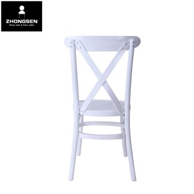 China Modern Event White Wooden Tuscan Cross Back Chair For Party Events for sale