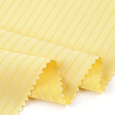 China Good Quality Bright Yellow Striped Jacquard Crepe Heavy Check Italian Silk Fabric for sale