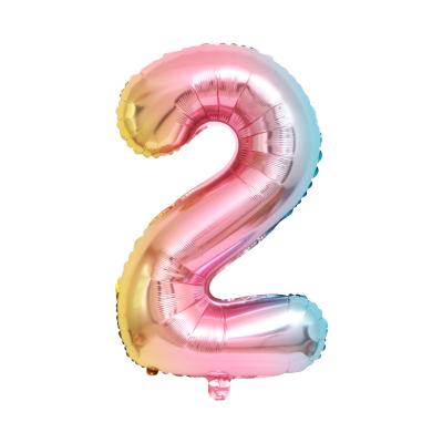 China 40 Inch Big Numbers 0-9 Helium Party Decoration Birthday Party Decorations Foil Large Mylar Number Digital 2 Balloon for sale