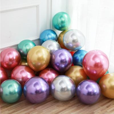 China YUBO Disposable Eco-friendly Wedding Party Decoration 10 Inch Chrome Balloon Solid Color Metallic Latex Balloons for sale