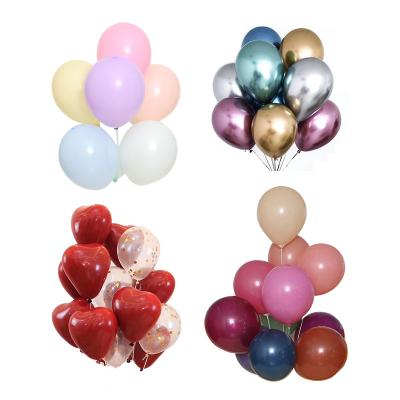 China Wholesale Eco-friendly Disposable Happy Birthday Party Decoration Printing Metallic Balloon Mix Macaron Latex Pastel Balloons for sale