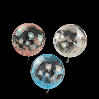 China YUBO Belle Bobo Balloon Colorful Clear Bobo Feather Transparent Balloon Party Decoration for sale