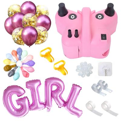 China YUBO Disposable Pink Butterfly Balloon Electric Pump Balloon Accessories Set Happy Birthday Party Decoration Balloon Set for sale