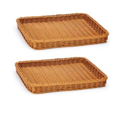 Китай Stylish Woven Display Fruit Appearance Breadfruit Willow Wicker Rectangle Picnic Basket Storage Basket продается