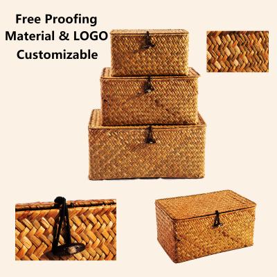 China HBK Sustainable Three Piece Set With Lid Rectangle Handmade Sundries Storage Box With Lid for sale