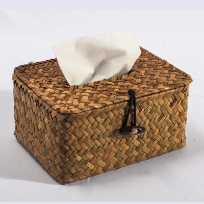 Cina HBK Novelty Rectangle Plant Plankton Natural Woven Cloth Box Cover For Environmental Protection Materials in vendita