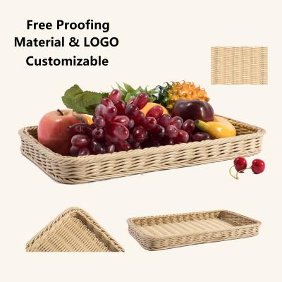 China HBK Viable Skin Color Cream Fruit Bread Woven Basket For Food And Beverage for sale