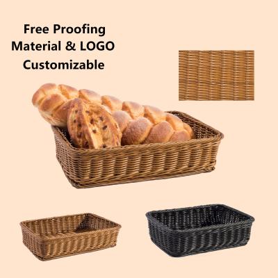 China HBK Sustainable Wholesale Deep Brownness Fruit Bread Rattan Basket For Plastic And Iron Lining for sale