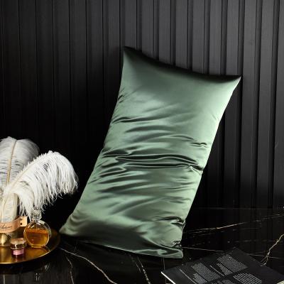 China Viable Hot Sale Solid Color Premium Silk Pillowcase Cover Luxury Rectangle Cushion Pillowcase Silk Pillowcase For Skin for sale