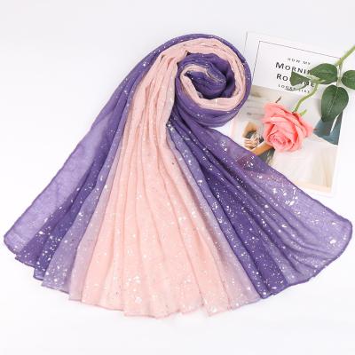 China Fashionable Feeling Ladies Scarf Good Quality Women Gradient Scarf Dot Pattern Cotton Large Size Soft Smooth Women's Shawl for sale