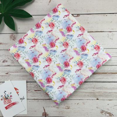 China High Quality Anti-Static Custom Printed White Gauze Muslin Organic Baby Cloth Cotton Fabric Printed Patterned Muslin For Baby Wrap for sale