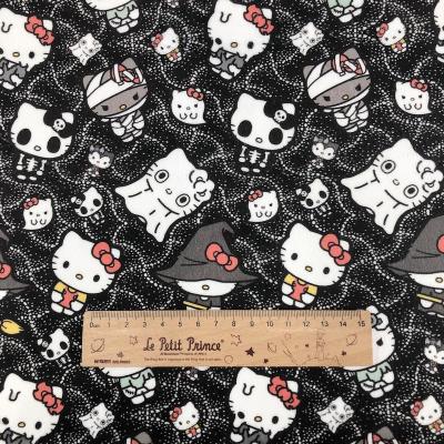 China Anti-Static Cartoon Cat Cute Animal Design 230gsm 100%polyester Qualitycreative Customized Digital Print Knit Minky Fabric For Bags for sale