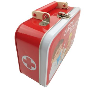 China Medicine First Aid Tin Box Red Set For Medicine Tin Box Any Tinplate for sale