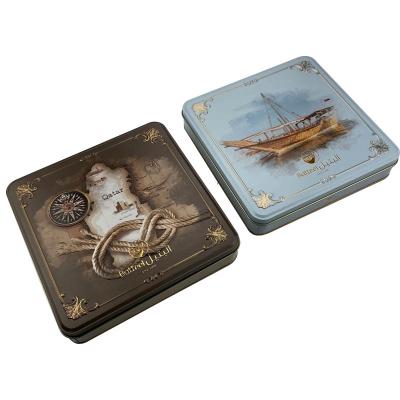 China Recyclable Food Square Tins Metal Biscuit Cookie Tin Box for sale