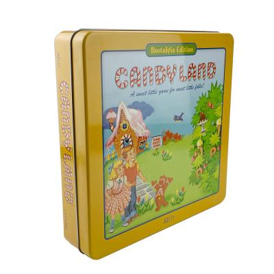 China Large Recyclable Square Game Tin Box For Game Board Packaging With Desktop Cards for sale