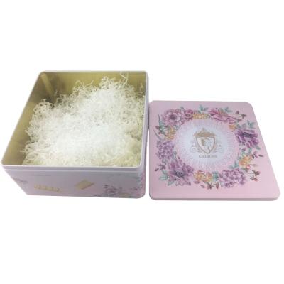 China Hot Sale Personalized Recycled Materials Metal Tin Cans Box Square Metal Cans Wholesale With Custom White Color for sale