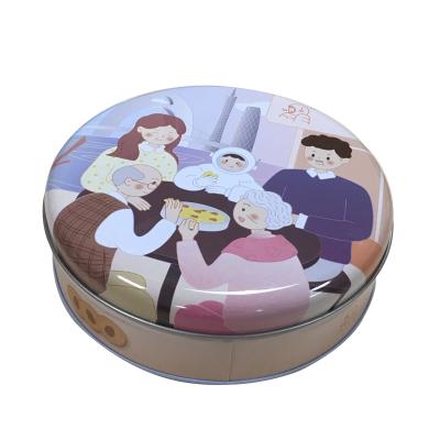 China 4 Oz Round Cookie Cake Package Shape Custom Tin For Cookie Packaging for sale