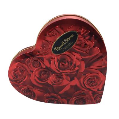 China Heart Shaped Caned Tin Gift Box Food Container With Customized Design for sale