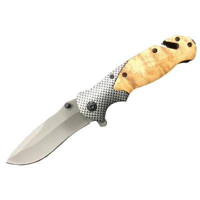 China Portable Promotion Folding Knife Gift Non-variable Folding Sharp Blade Knife Pocket Knife With Wooden Handle for sale