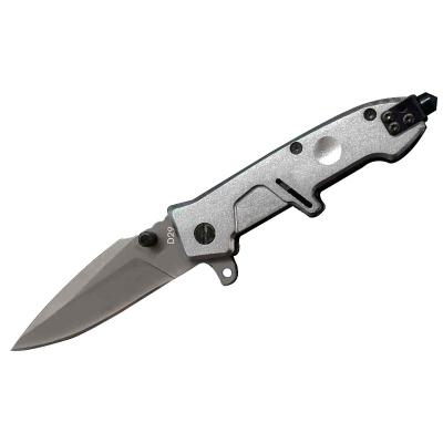 China Stainless Steel Non-variable Folding Pocket Knife With Button Aluminum Knife Folding Handle Tactical Folding Knife for sale