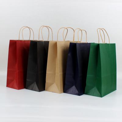 China Recycled Materials Customized Handbag Printed Greaseproof Kraft Paper Bags For Food Caterer for sale